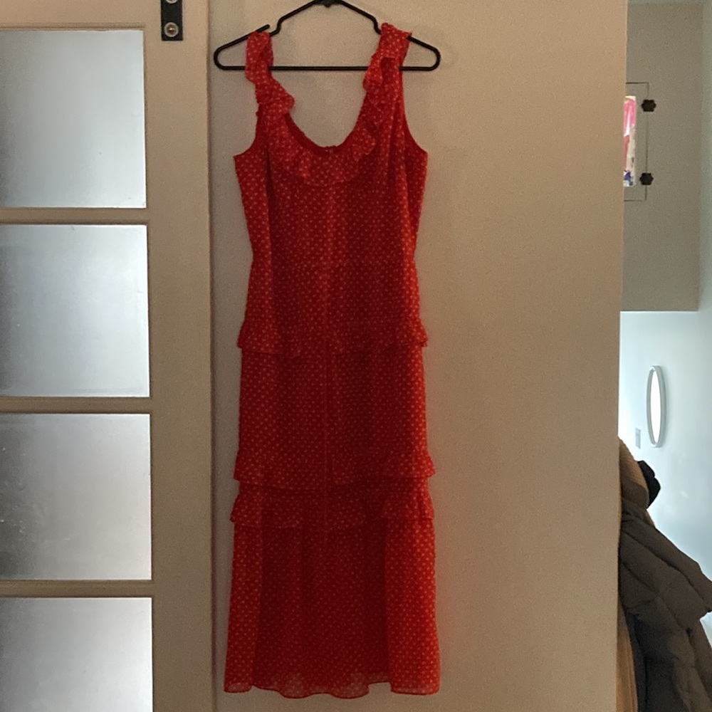 LOVERS + FRIENDS red polkadot maxi dress, size large - Picture 5 of 10